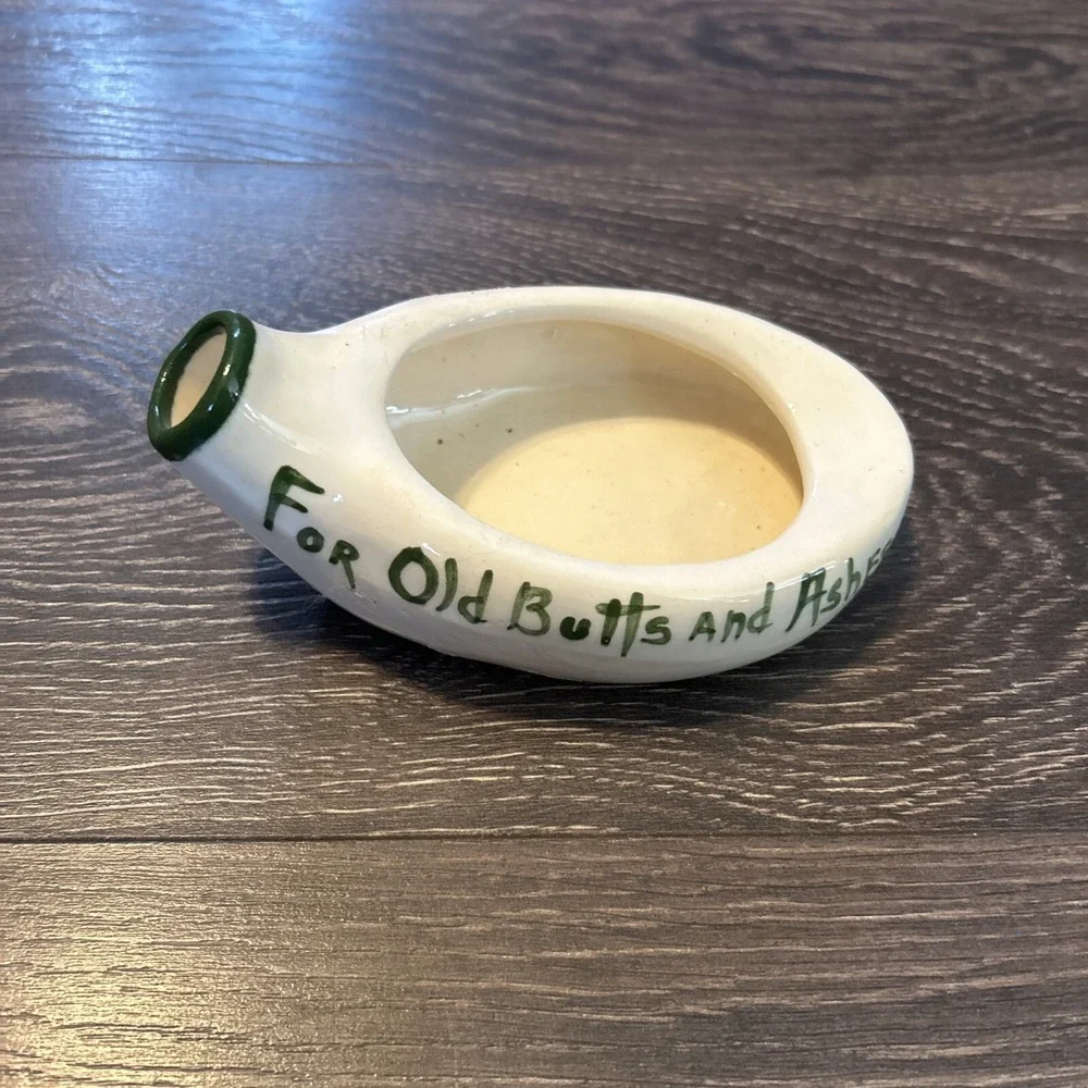 Vintage For Old Butts and Ashes Ashtray Bedpan Shaped 1950s 50s Occupied Japan